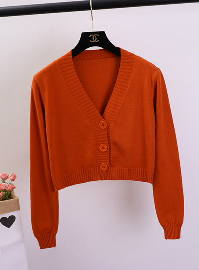 Women's Cropped Cardigan Sweaters Female Sweater