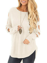 Hollow Sweater Pullover Long Sleeve Sweater