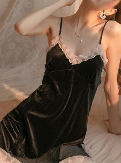 Velvet Nightdress Two Piece Suit