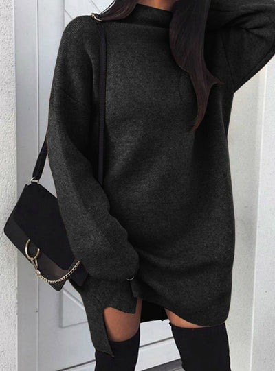Women Turtleneck Warm Knitted Sweater Dress