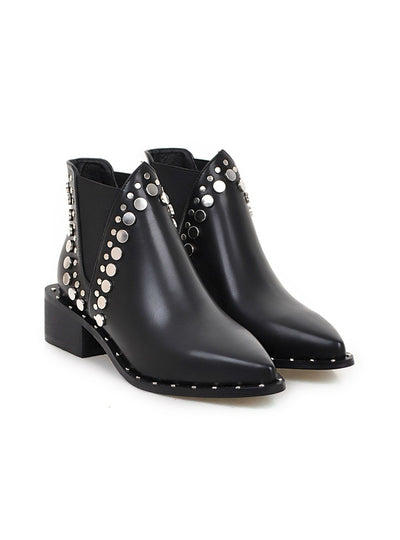 Women Boots Pointed Toe Black Ankle Boots