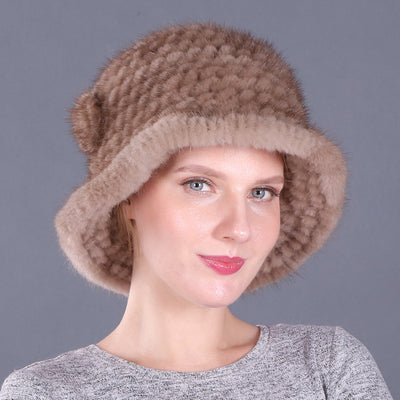 Mink Fur Hats Ear Protectors Mother's Basin Hats