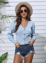 Short Button Knitted Cardigan Jacket