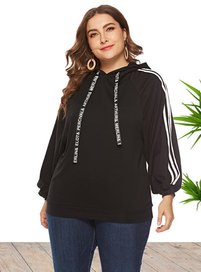 Large Size Women's Pullover Long Sleeve Hooded