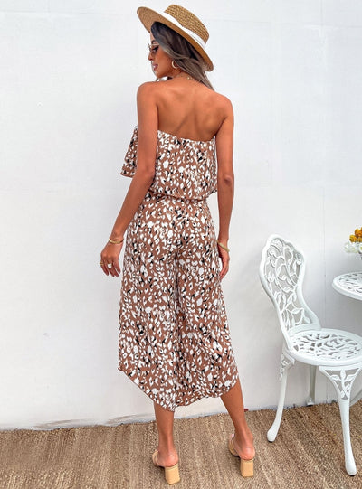 Chiffon Floral Loose Wide-leg Pants Jumpsuit