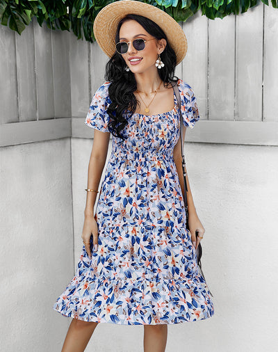 Bohemian Printed Short Sleeve Dress