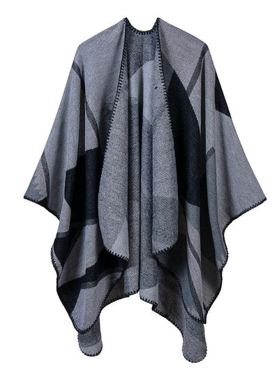 Dual Purpose Cape Geometric Matching Pattern And Shawl