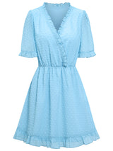 Casual V-neck Short Sleeve Ball Dress