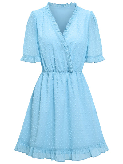 Casual V-neck Short Sleeve Ball Dress