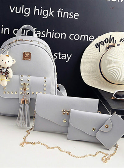 Black Backpack School Bags For Teenage Girls 