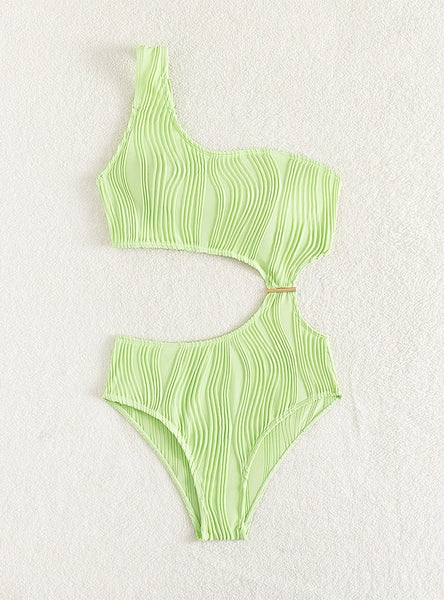 One Shoulder Strap One Piece Bikini
