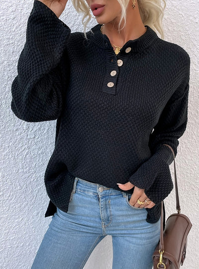 Round Neck Button-down Cardigan Sweater