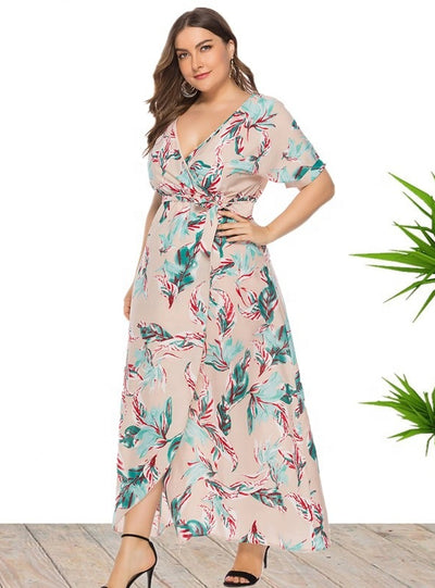 Printed Bohemian Beach Split Dress