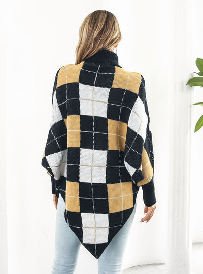 Turtleneck Bat Sleeve Loose Cloak Sweater