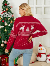 Pullover Deer Jacquard Christmas Sweater