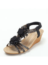 Thick-soled Sponge Cake Wedge Flower Sandals