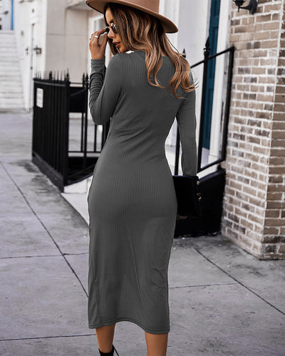Knitted Hip Wrap High Elastic Casual Dress