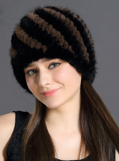 Mink Fur Hat Women With Natural Real Fur