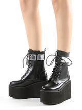 Women's Round-headed Front Lace-up Platform Booties
