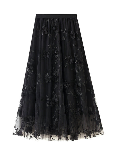 Mesh Embroidery Heavy Skirt