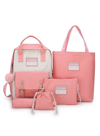 Small FreshFive-piece Schoolbag Student Backpack