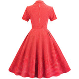 Retro Placket and Lace-up and Big Swing Dress