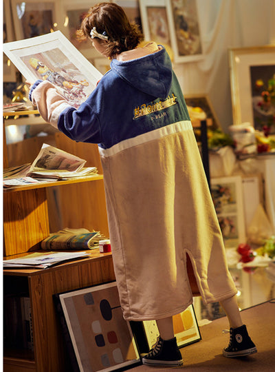 Coral Velvet Winter Warm Pajamas Jumpsuit Skirt