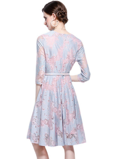 3/4 Sleeves Lace Slim Dress