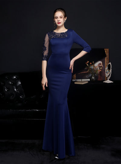 Sexy Sheath Long SlLeeve Appliques Party Dress