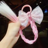 Colorful Braid Headband Kids Ponytail Holder Rubber