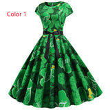 Round Neck Four-leaf Clover Dress