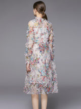 Women Chiffon Floral Cake Dress