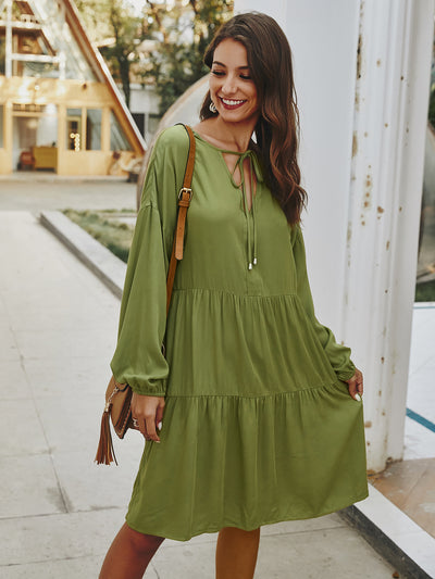 Women Long-sleeved Loose Dress