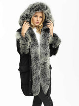 Real Fur Super Large Fur Hood Lady Down