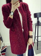 Women Long Sleeve Knitted Cardigan Female Tricot 