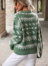 Contrast Christmas Pullover Sweater