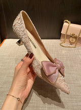 Bow Pointed Shallow Heels