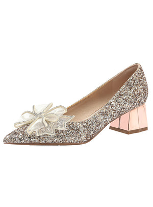 Pointed Sequins High Heels Shoes