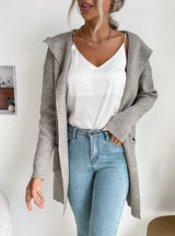 Pit Knitted Hoodie Casual Sweater Coat