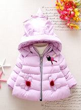 Girl's Cotton Clothes Solid Color Padded Jacket