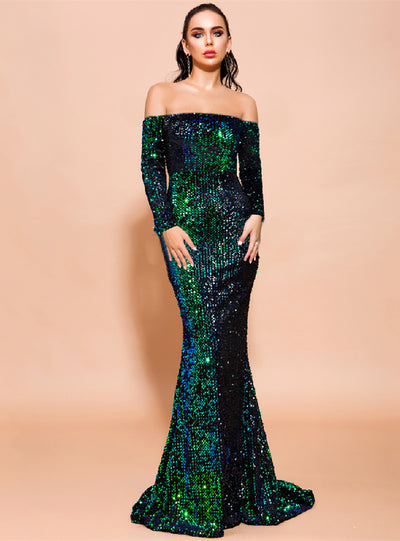 Sexy Long Sleeve Sequins Party Dress