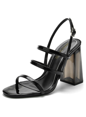 Transparent Thick-heeled Sandals High Heels