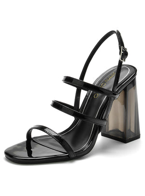 Transparent Thick-heeled Sandals High Heels