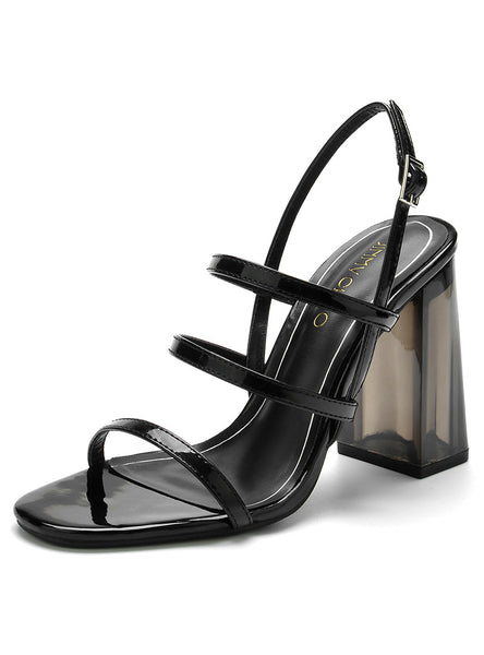 Transparent Thick-heeled Sandals High Heels