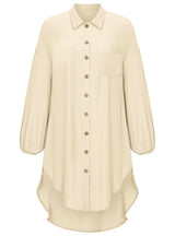 Casual Solid Color Loose Long Lapel Shirt