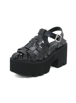 Thick-soled Hollow Sponge Cake Bottom Sandals