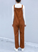 Women Retro Corduroy Bib Pants