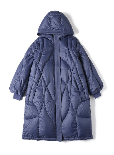 Loose Long Hooded Down Jacket