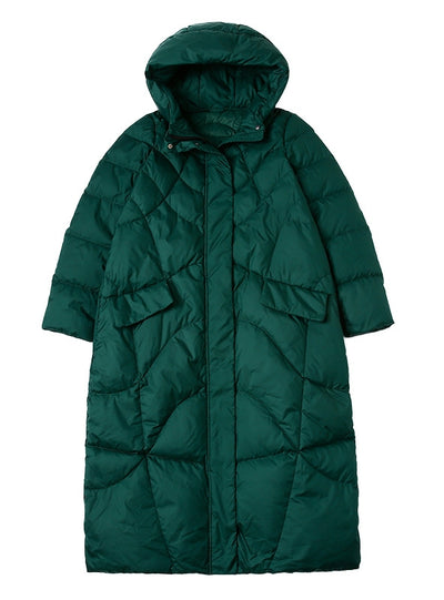 White Duck Down Padded Hooded Down Jacket
