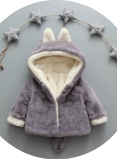 Baby Girls Winter Jackets Warm Faux Fur 